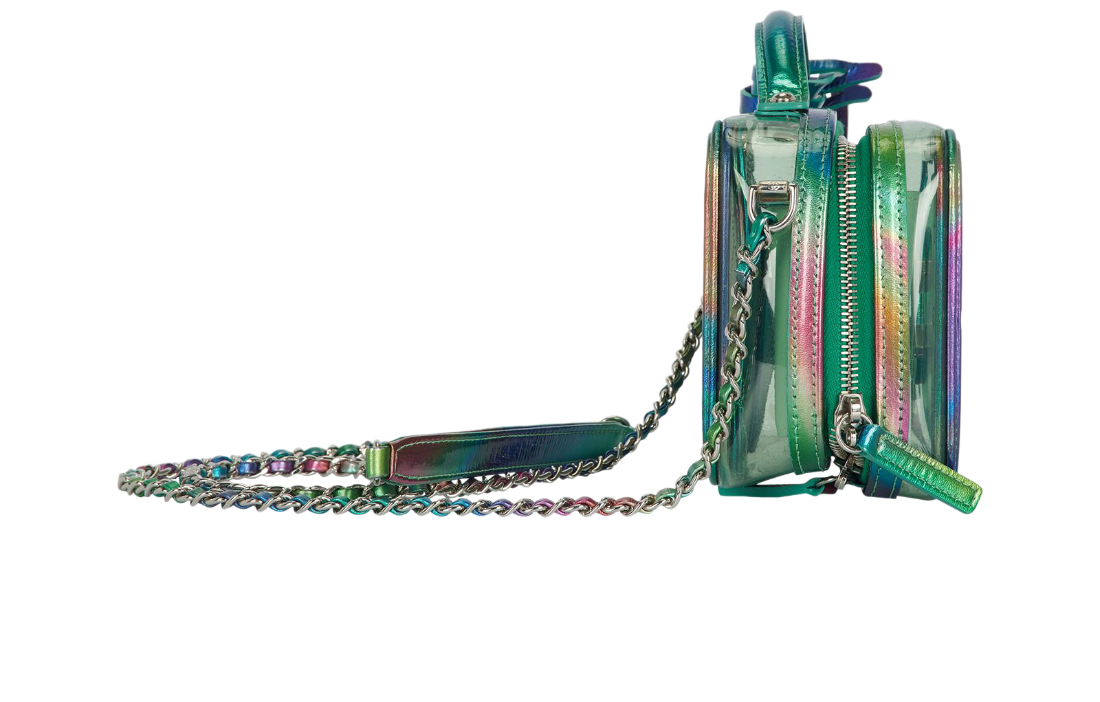 Filigree Small Vanity Case, &pound;3,000, Handbags, Green/Orange/Purple, Leather/PVC, Side view